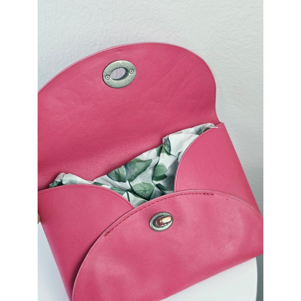 Coach Pink Leather Turnlock Pouch Envelope Clutch Bag Fuchsia Pink - Picture 11 of 15